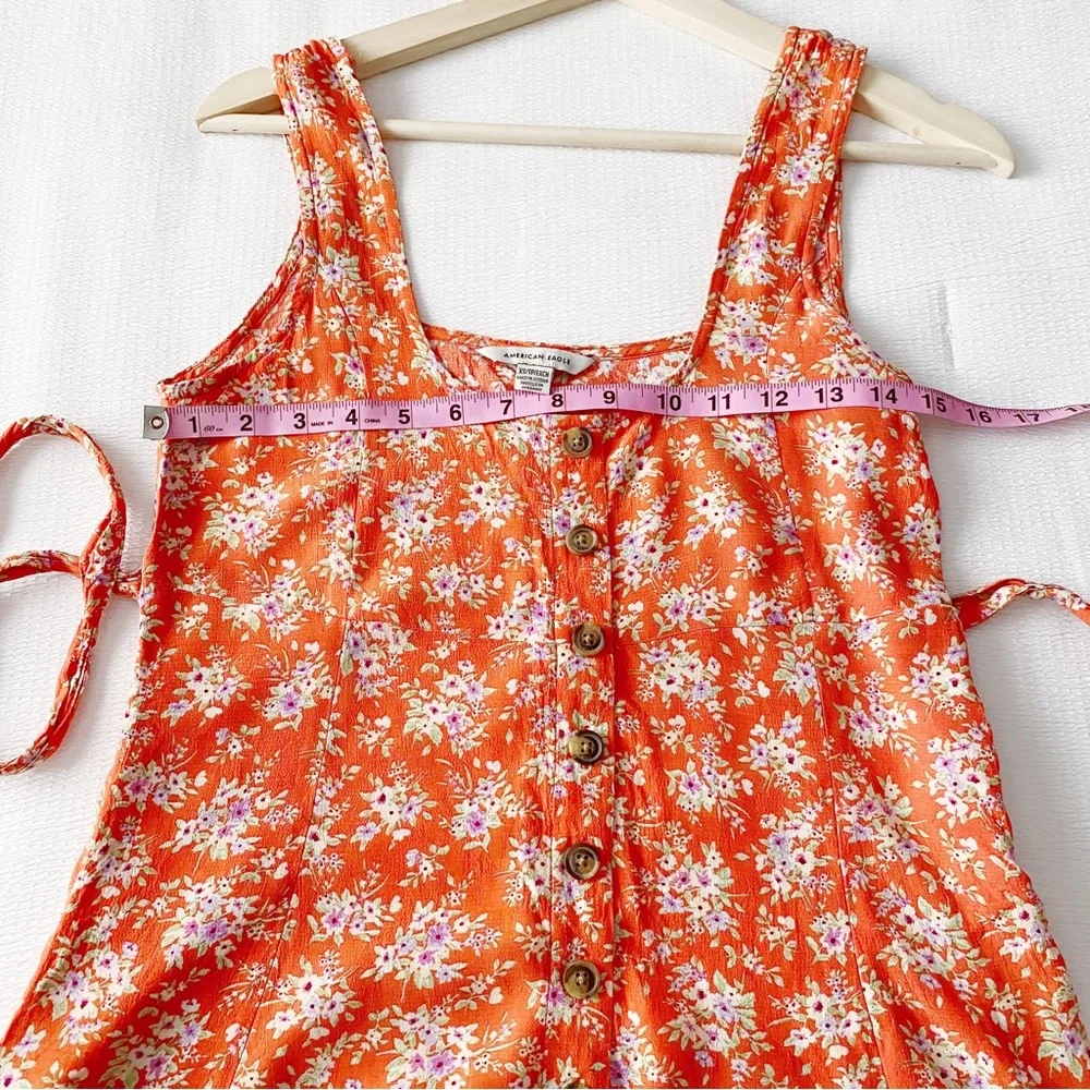 AEO Orange Floral Print Mini Dress - Picture 5 of 11